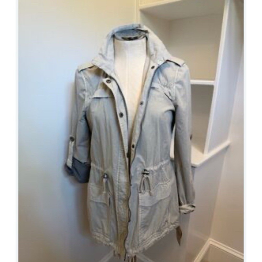 Y2K Levi's Utility Jacket Womens Beige Safari Military Anorak Coat Size M